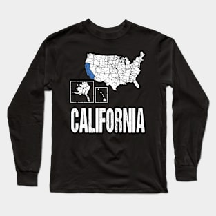 Vintage California Map Long Sleeve T-Shirt